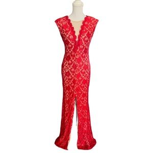 Stunning Red Lace Gown